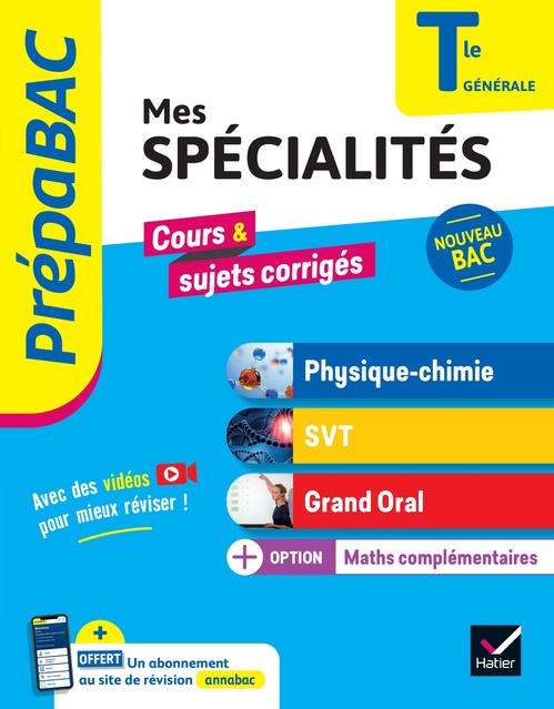 ebook cover of Prépabac - Mes spécialités Physique-chimie, SVT, Grand oral, Maths complémentaires Tle - Bac 2027, by Nathalie Benguigui, Anne Le Nost, Hervé Mulard, Delphine Roumier, Bruno Vah, Patrice Brossard, Joël Carrasco, Gaëlle Cor