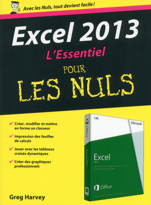 Couverture ebook de Excel 2013 Essentiel pour les Nuls, de Greg Harvey