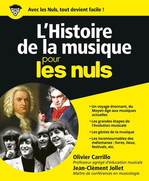 Couverture ebook de L'Histoire de la musique pour les nuls, de Jean-Clément Jollet, Olivier Carrillo