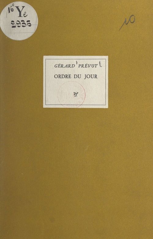 Couverture ebook de Ordre du jour, de Gérard Prévot