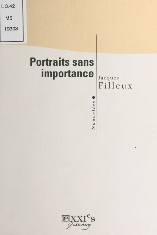 Couverture ebook de Portraits sans importance, de Jacques Filleux