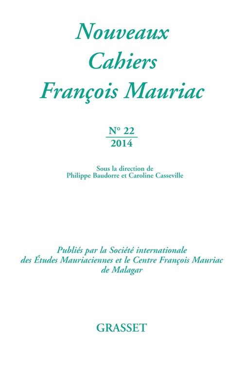 Couverture ebook de Nouveaux cahiers François Mauriac n°22, de François Mauriac