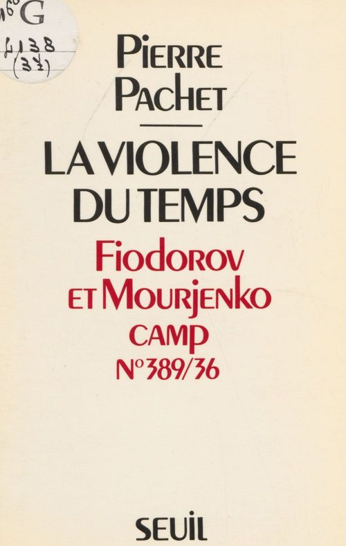 Couverture ebook de La Violence du temps, de Pachet Pierre