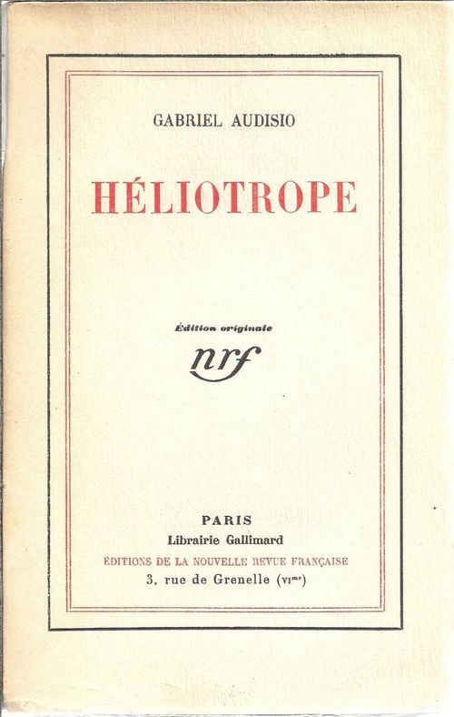 ebook cover of Héliotrope, by Gabriel Audisio