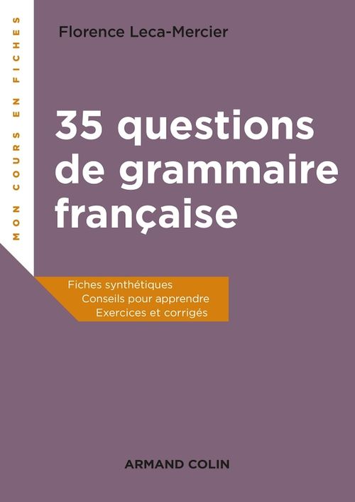 ebook cover of 35 questions de grammaire française, by Florence Mercier-Leca