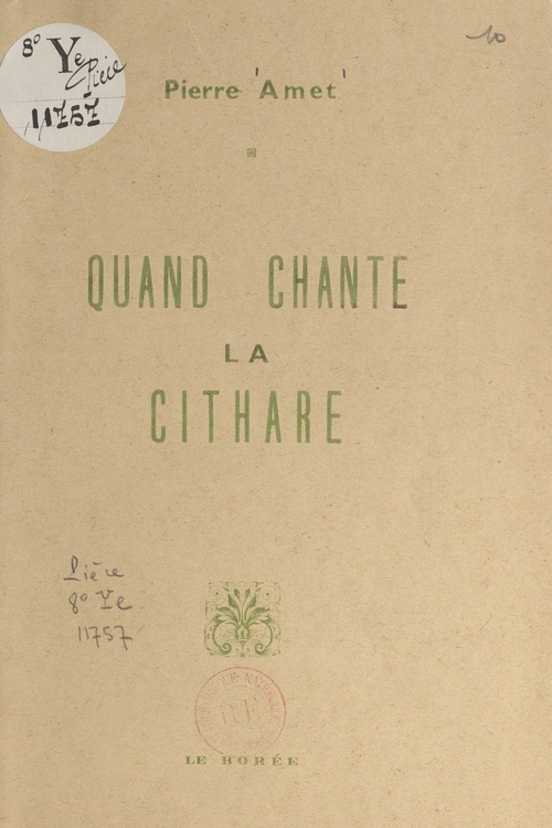 Couverture ebook de Quand chante la cithare, de Pierre Amet