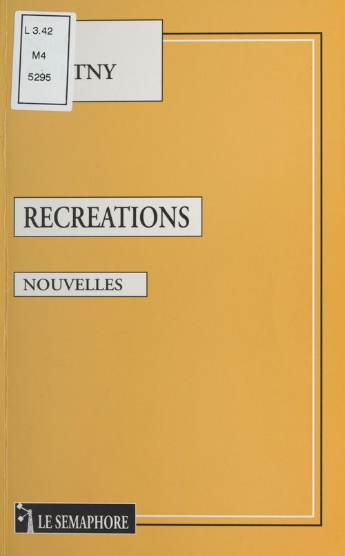 Couverture ebook de Récréations, de Noël Guetny