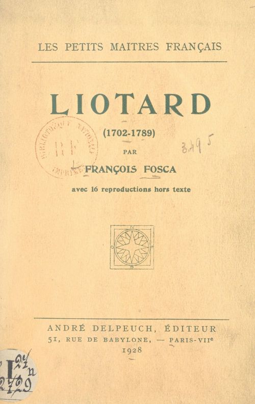 ebook cover of Liotard (1702-1789), by Francois Fosca