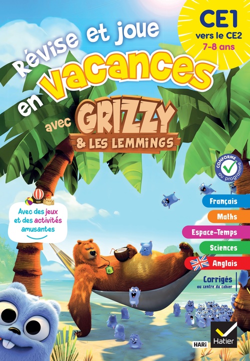 Couverture ebook de Cahier de vacances Grizzy et les lemmings - CE1  vers le CE2, de Aurore Meyer