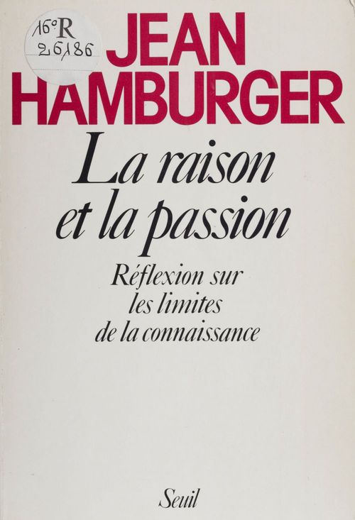 Couverture ebook de La Raison et la Passion, de Hamburger Jean