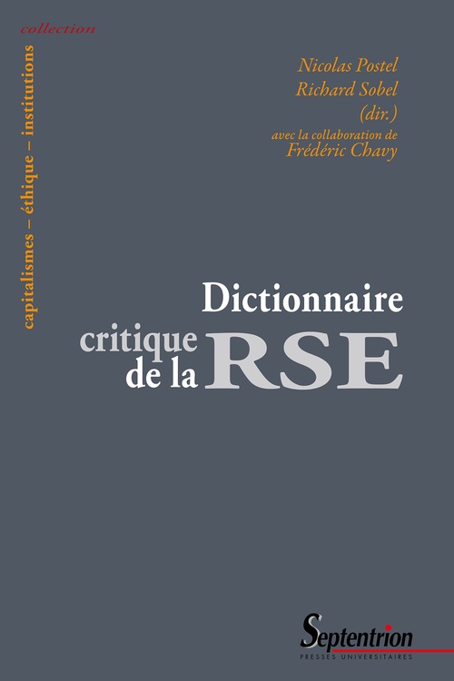 Couverture ebook de Dictionnaire critique de la RSE, de Nicolas Postel, Richard Sobel