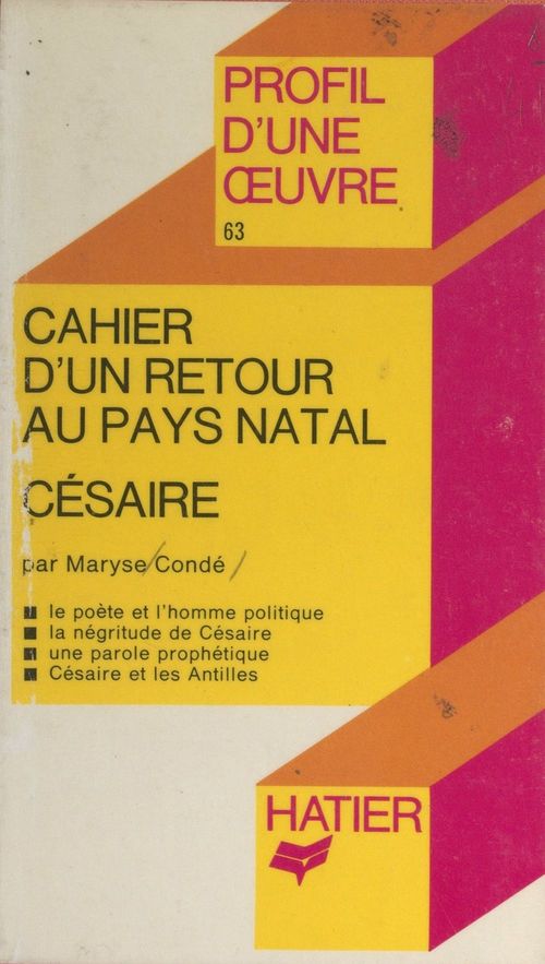Couverture ebook de Cahier d'un retour au pays natal, de Maryse Condé