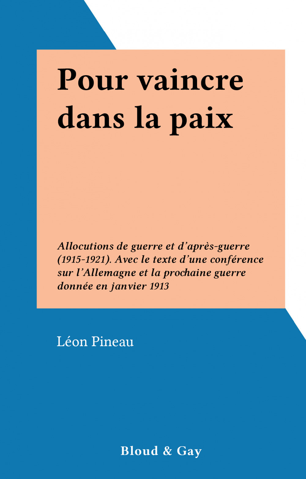 ebook cover of Pour vaincre dans la paix, by Leon Pineau