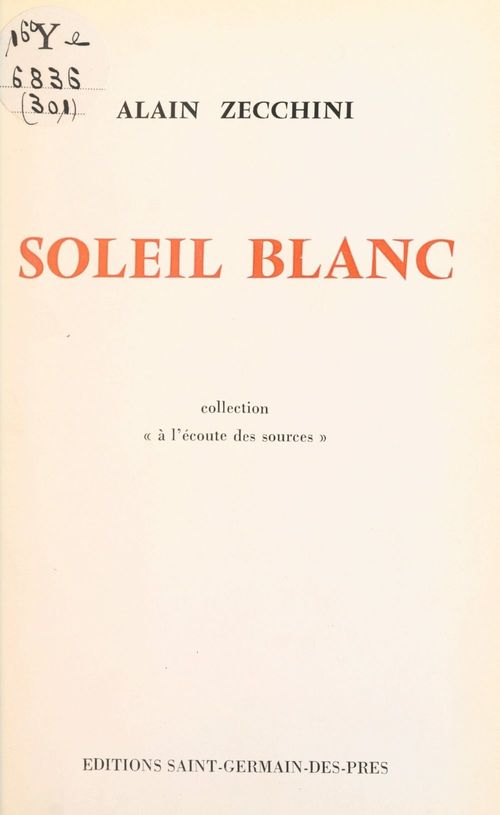 Couverture ebook de Soleil blanc, de Alain Zecchini
