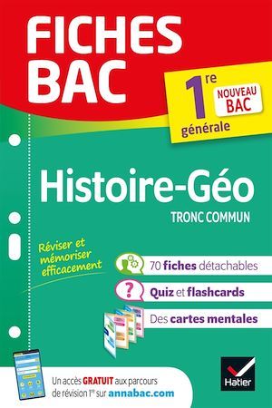ebook cover of Fiches bac - Histoire-Géographie 1re générale, by Christophe Clavel, Grégoire Gueilhers, Florence Holstein, Jean-Philippe Renaud, Nathalie Renault, Matthieu de Sauvage