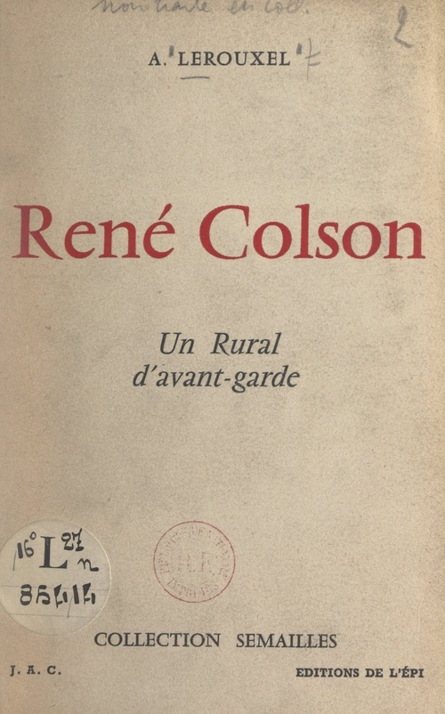 ebook cover of René Colson, by Augustine Lerouxel