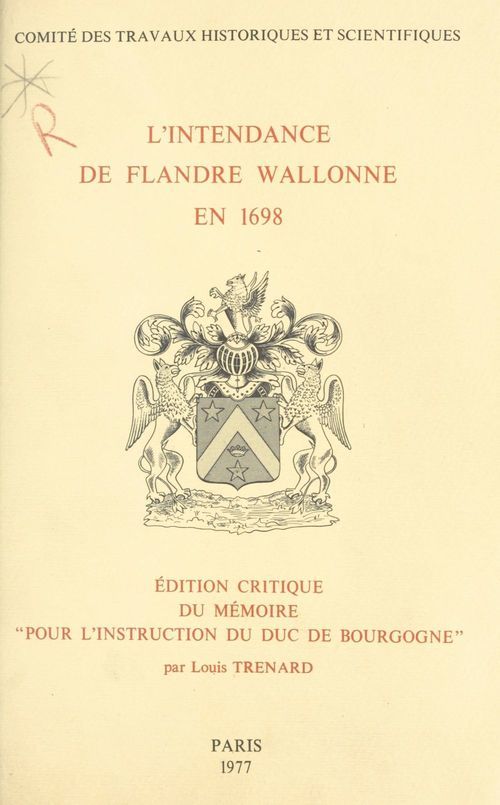ebook cover of L'intendance de Flandre wallonne en 1698, by Louis Trenard