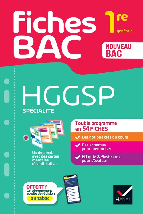 ebook cover of Fiches bac - HGGSP 1re générale (spécialité), by Franck Rimbert, Cécile Gaillard, Cécile Gintrac, Vanessa Mercier, Laurent van De Wandel, Frédéric Viénot