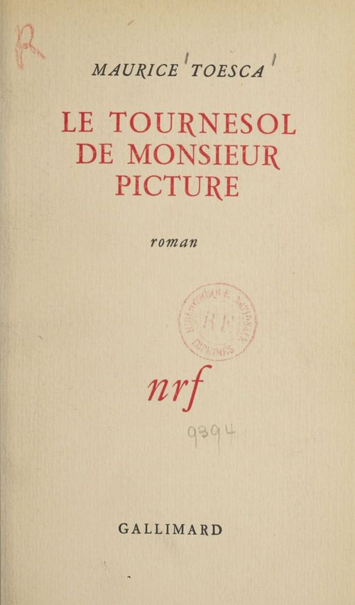 ebook cover of Le tournesol de monsieur Picture, by Maurice Toesca