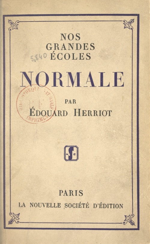 ebook cover of Normale, by Edouard Herriot